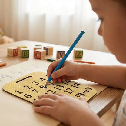 Early Learning Wooden Stencil Board Set – ABC, Numbers &amp; Alifbey (Pack of 3)