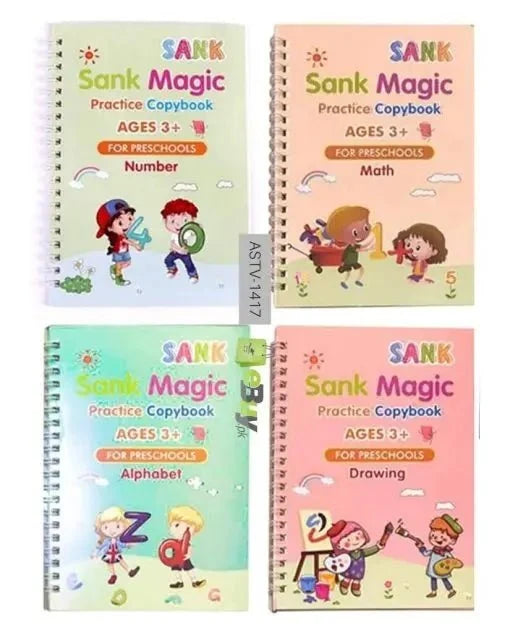 Improve Child's Handwritting with Sank Magic Book (4 books + Magic Pen & refills)