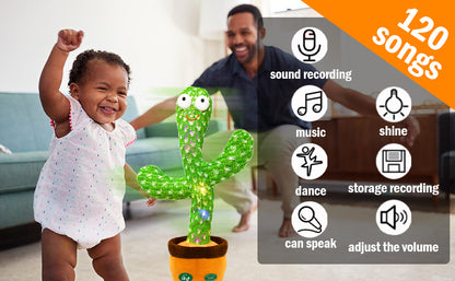 Dancing Mimicking Talking Cactus Toy,Funny Gift for Toddler 1 2 3 Year