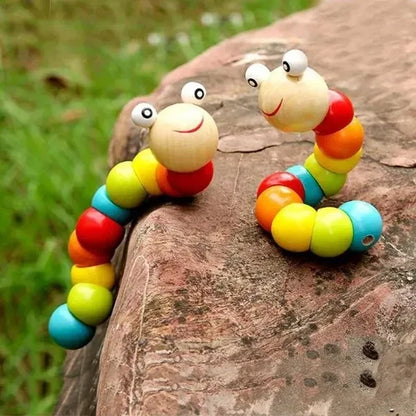 Flexible Wooden Caterpillar Twist Toy for Kids