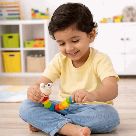 Flexible Wooden Caterpillar Twist Toy for Kids