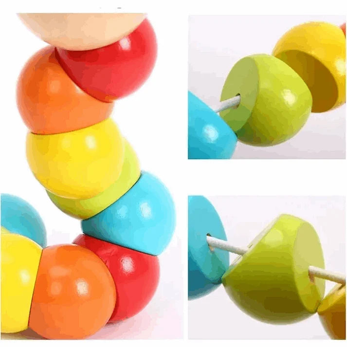 Flexible Wooden Caterpillar Twist Toy for Kids