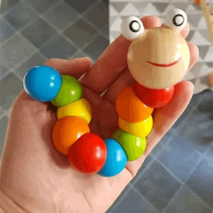 Flexible Wooden Caterpillar Twist Toy for Kids